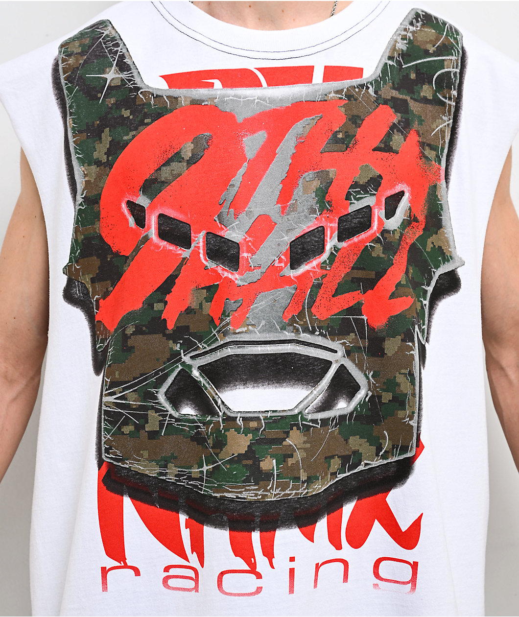 Ninth Hall Nitro Mayhem White Tank Top