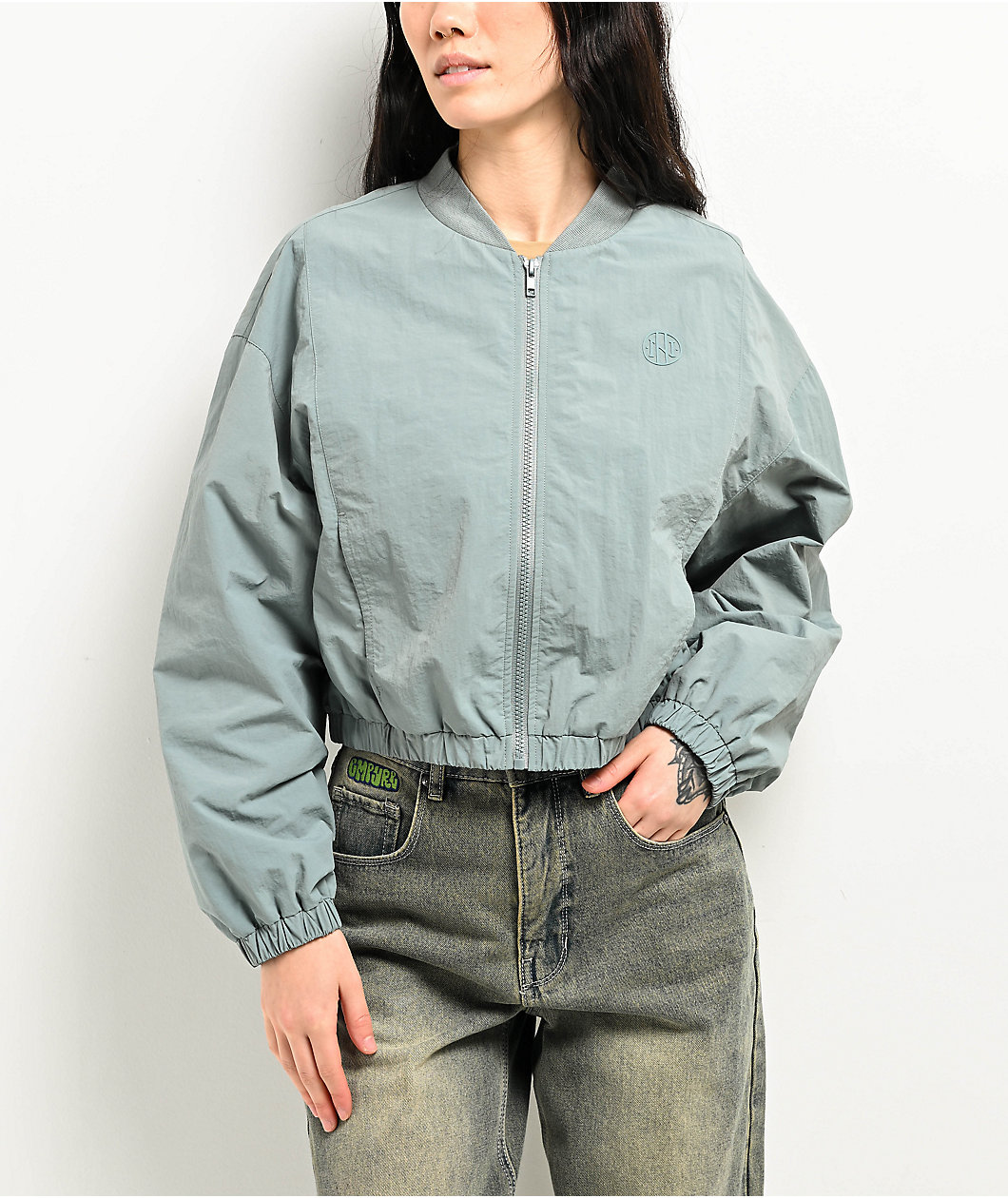 Ninth Hall Nyla Lead Nylon Bomber Jacket