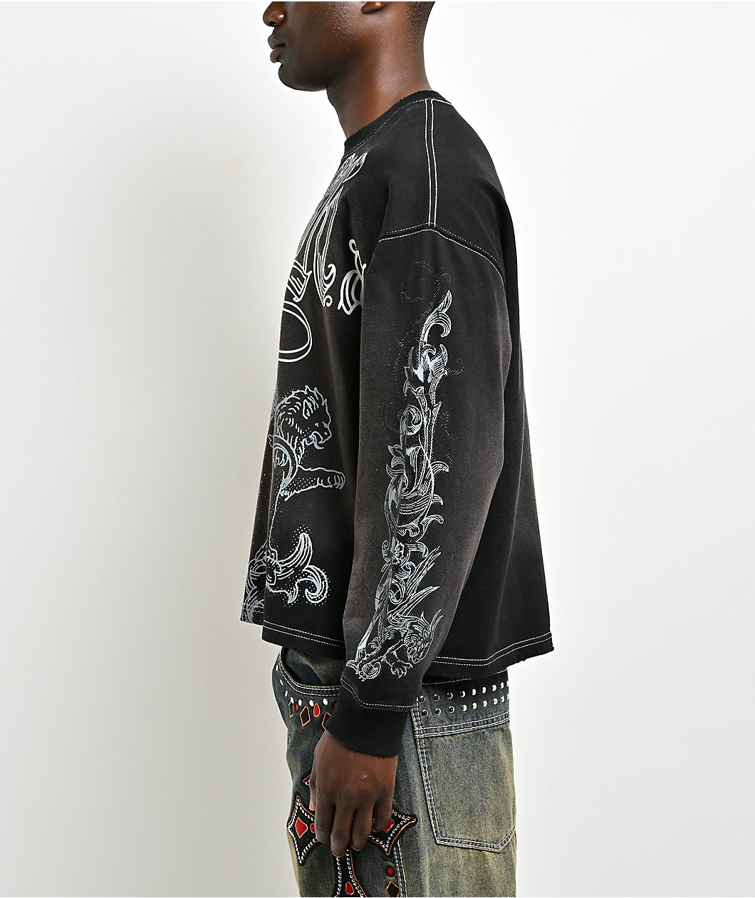 Ninth Hall Old Dog Black Wash Long Sleeve T-Shirt