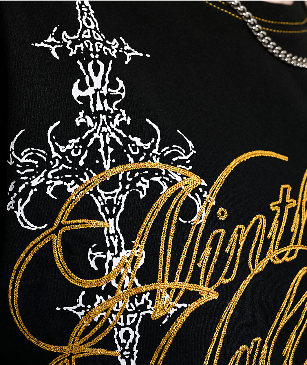 Ninth Hall Olivia Black & Yellow Boxy Crop T-Shirt