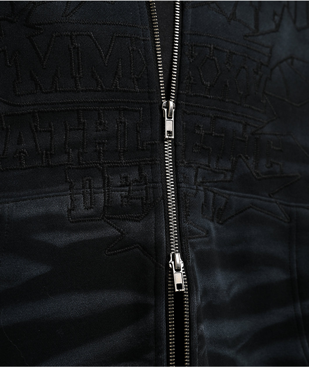 Ninth Hall One Hundred Claws Black Wash Crop Zip Hoodie