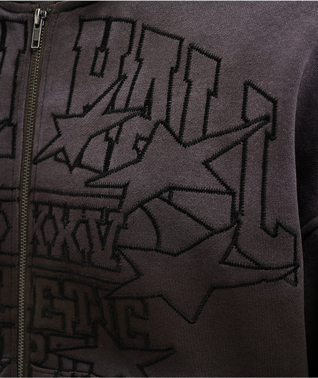 Ninth Hall One Hundred Claws Brown Wash Distressed Crop Hoodie