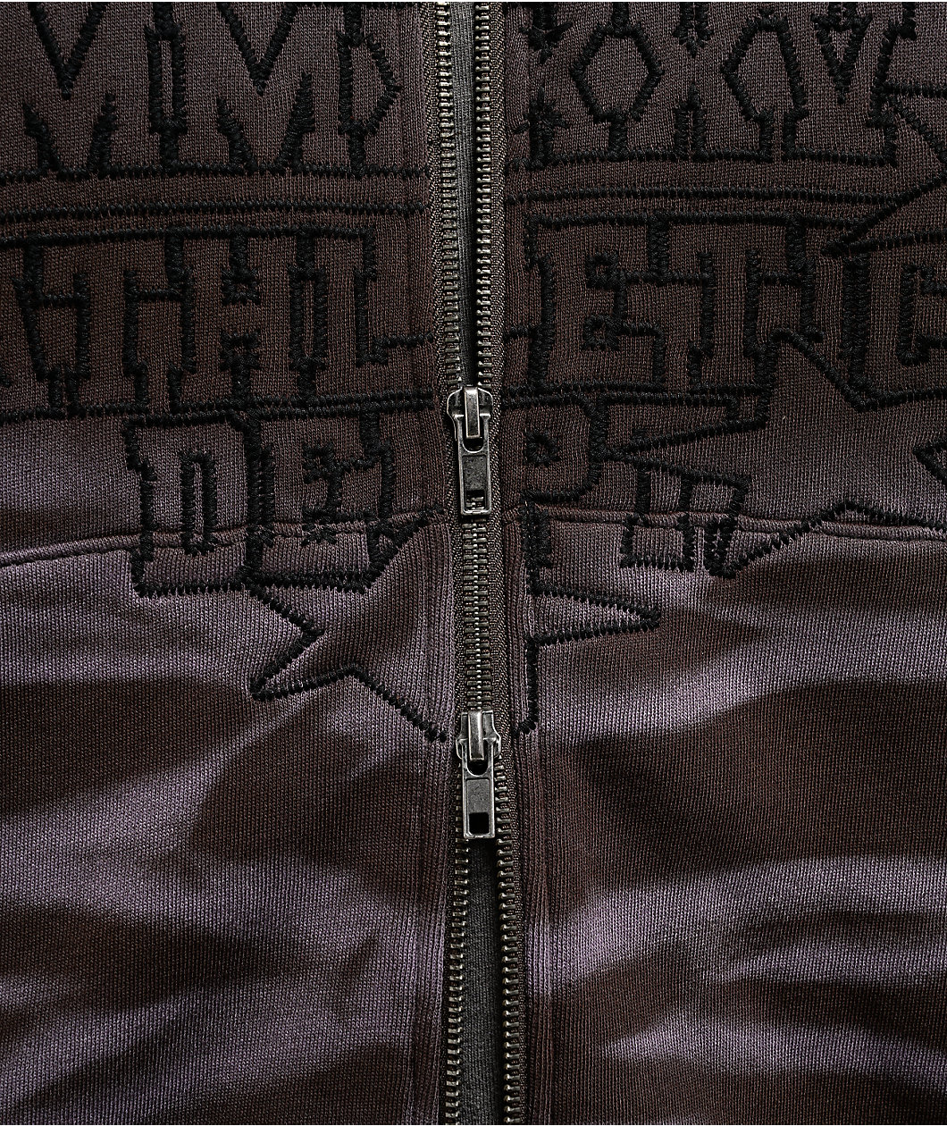 Ninth Hall One Hundred Claws Brown Wash Distressed Crop Hoodie