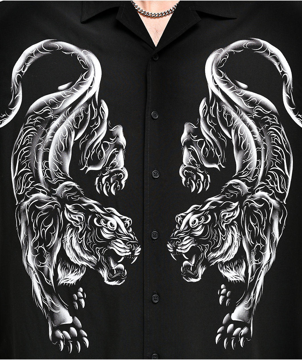 Ninth Hall Parade Tigers Black Button Up Shirt
