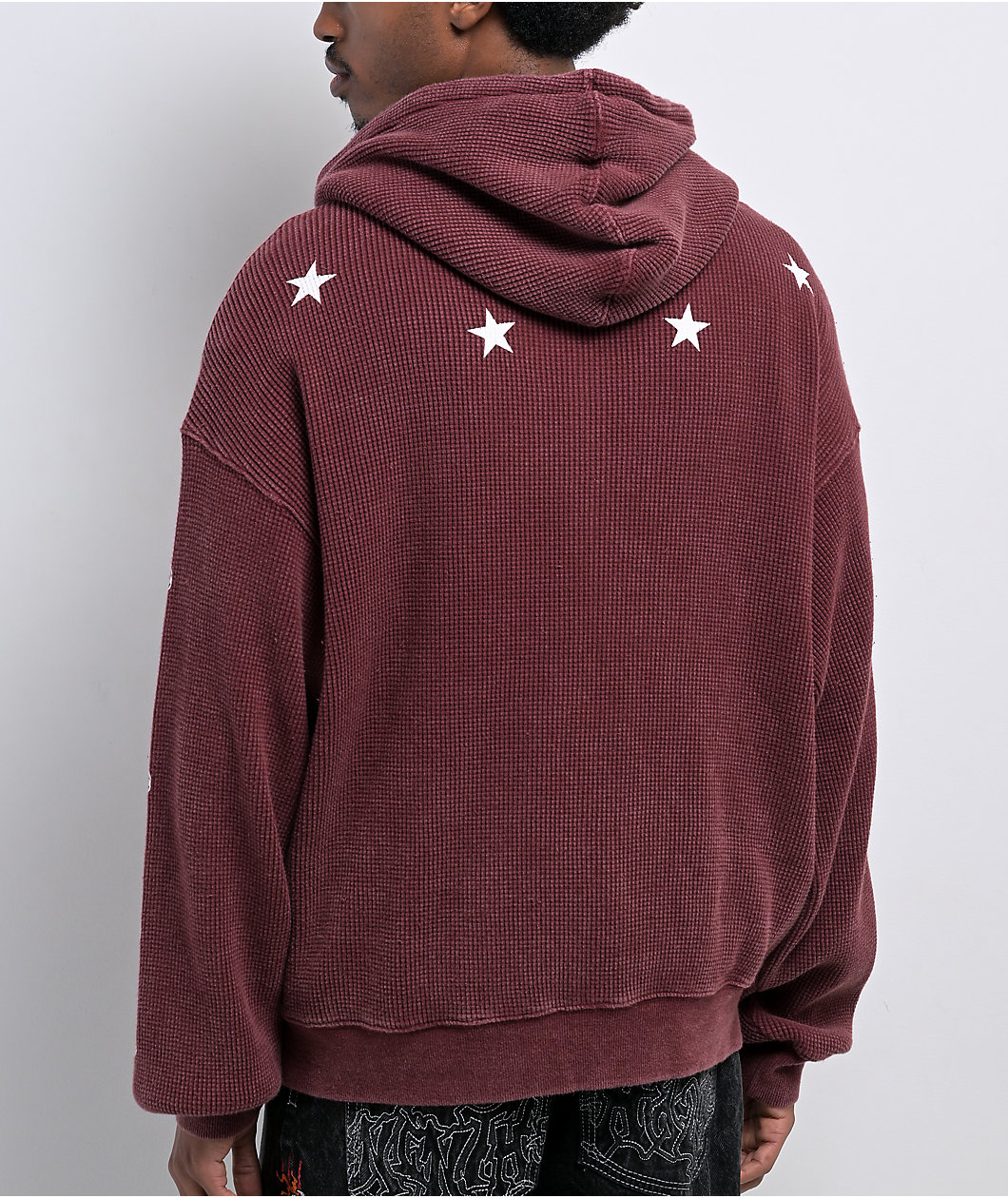 Ninth Hall Pillars Red Thermal Zip Hoodie