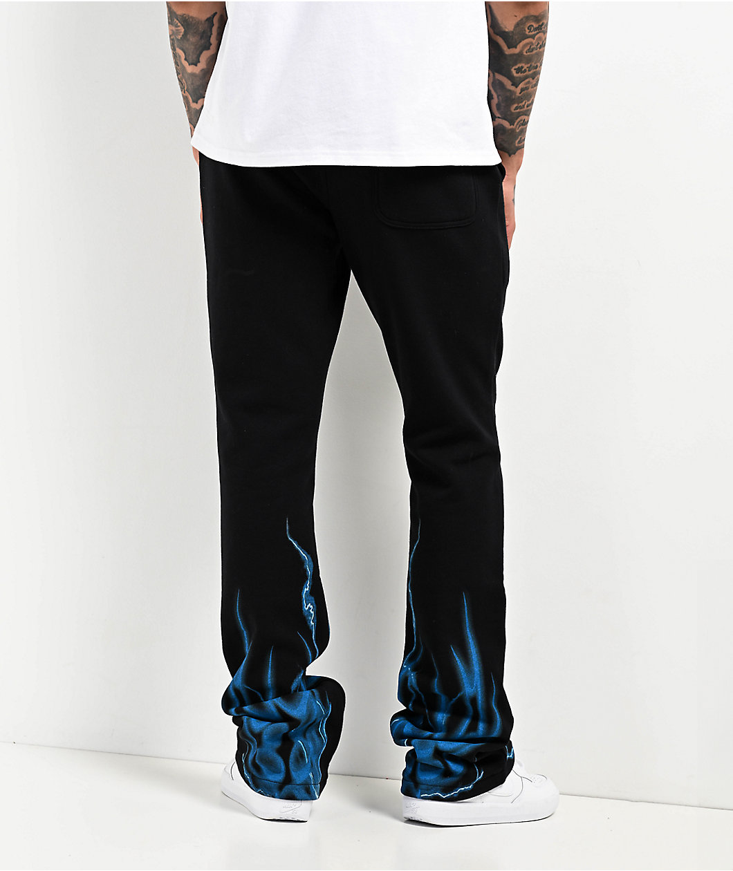 Ninth Hall Race Black Signal Stacked Flare Sweatpants