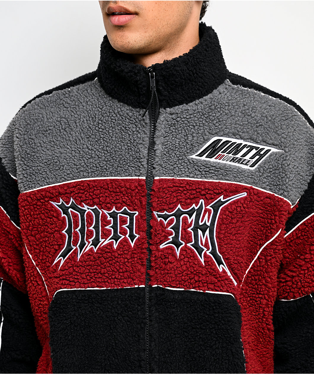 Ninth Hall Racer Tech Red & Black Sherpa Jacket