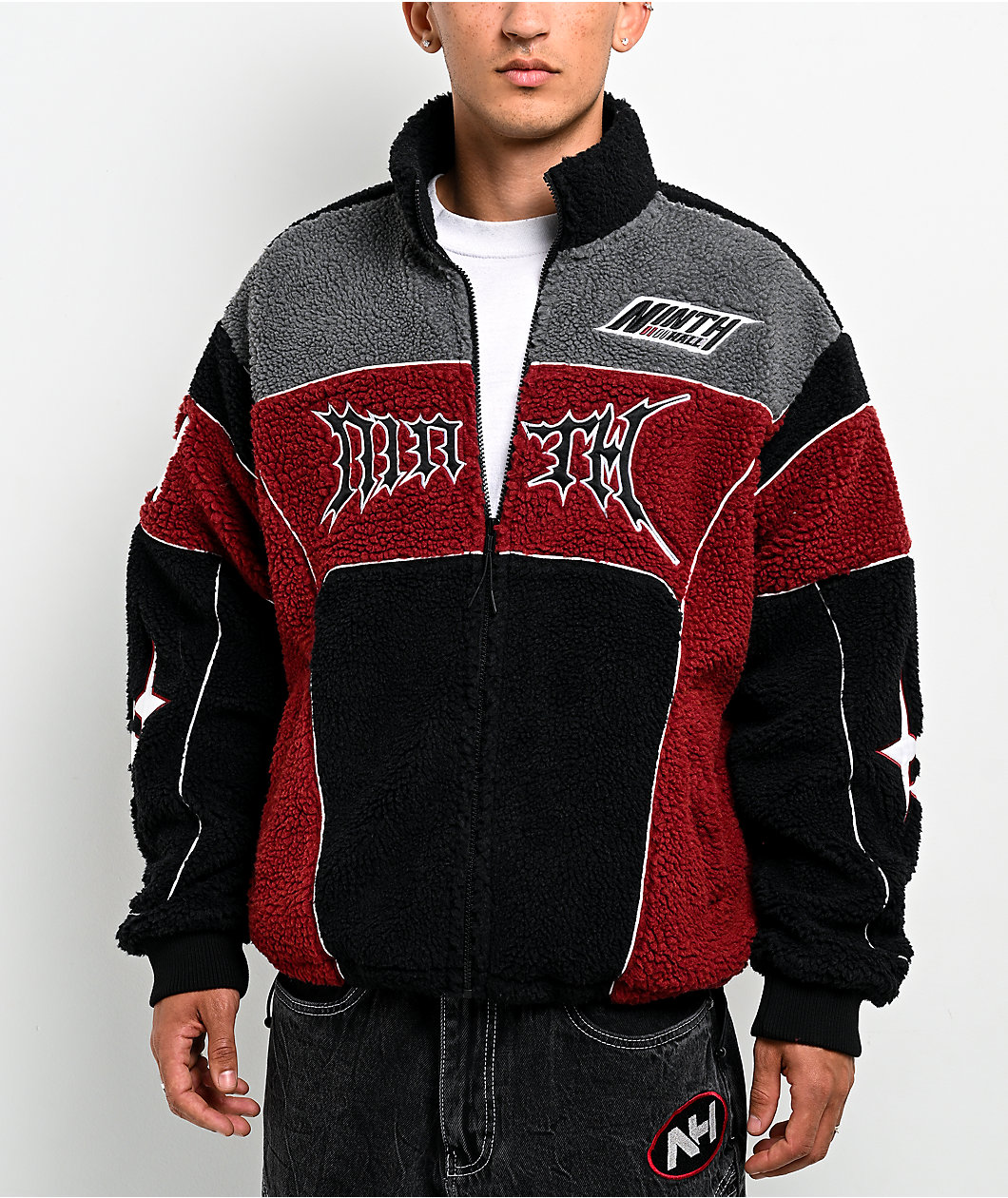 Ninth Hall Racer Tech Red & Black Sherpa Jacket