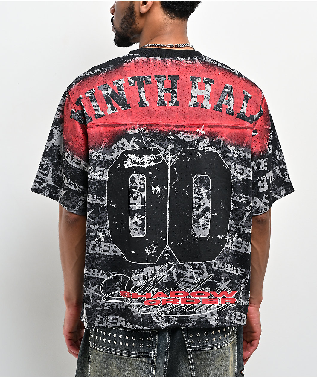 Ninth Hall Reject Black Crop Football Jersey