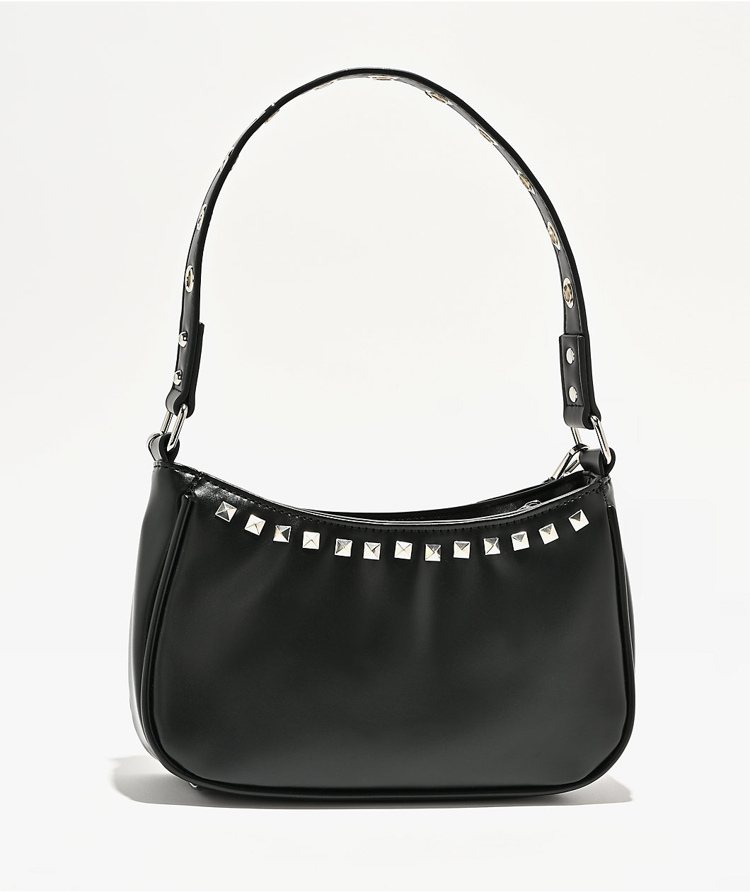 Ninth Hall Rhinestone Heart Black Shoulder Bag