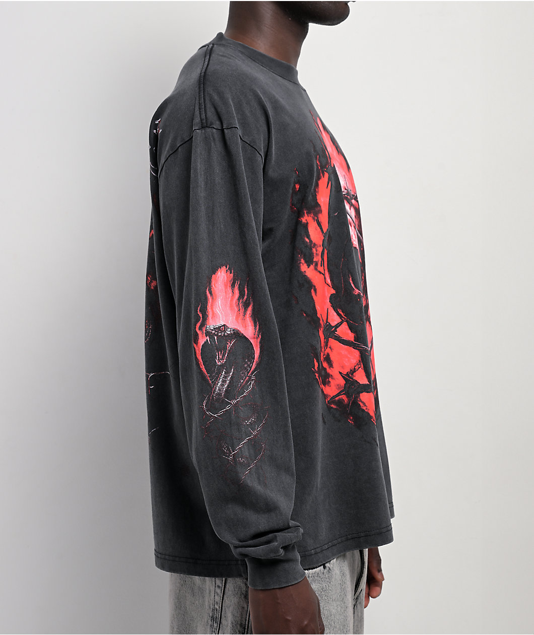 Ninth Hall Rider Charcoal Long Sleeve T-Shirt