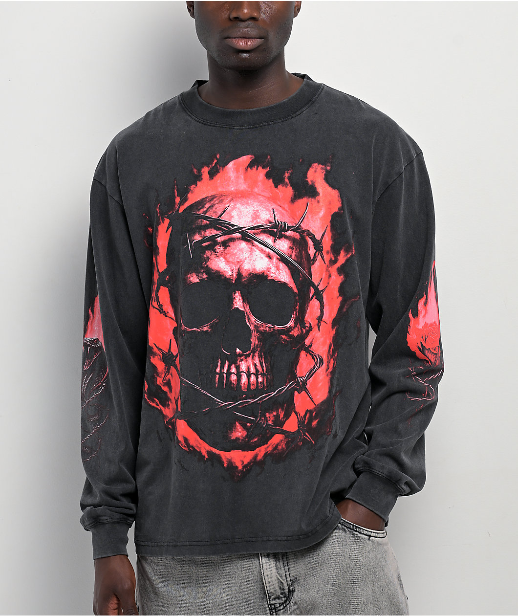Ninth Hall Rider Charcoal Long Sleeve T-Shirt