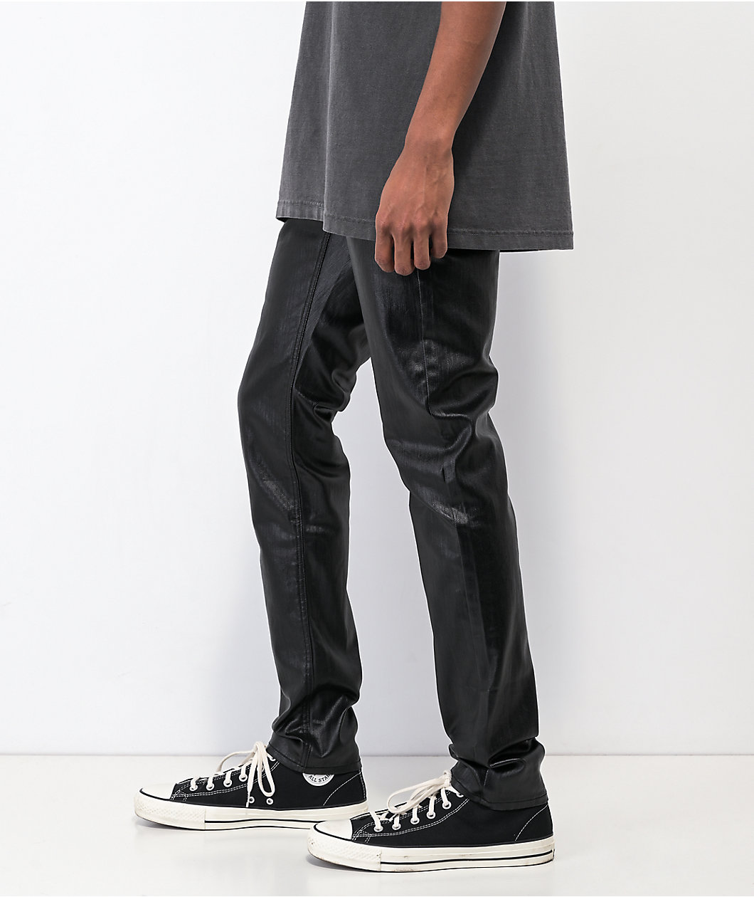 Ninth Hall Rogue Coated Denim Black Skinny Jeans