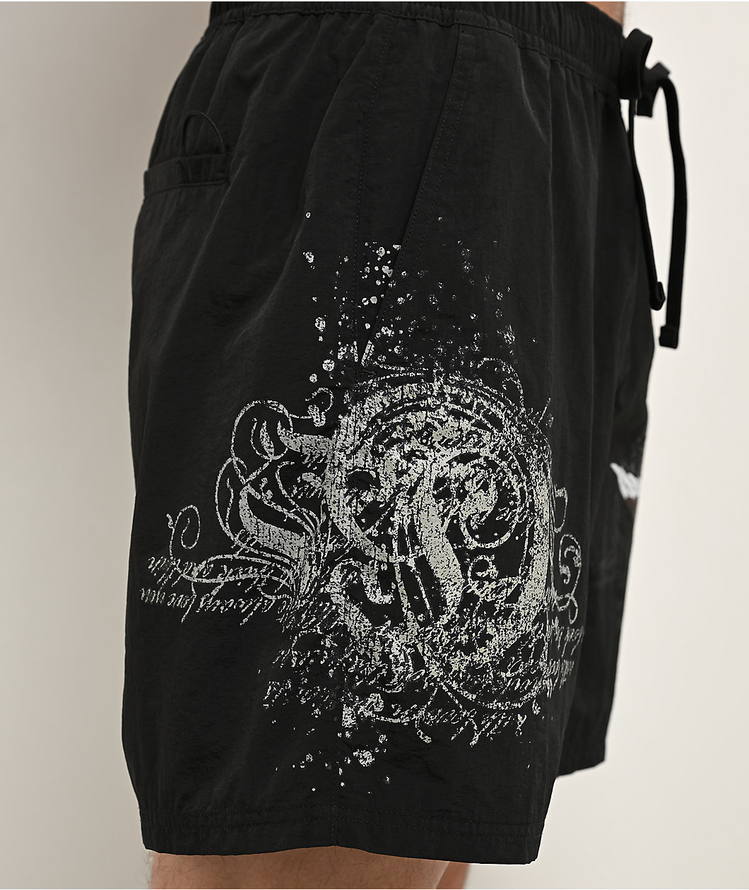 Ninth Hall Sacred Feather Black Board Shorts
