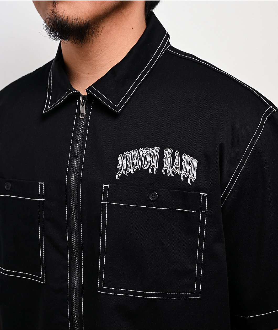 Ninth Hall Salvation Black Boxy Work Shirt