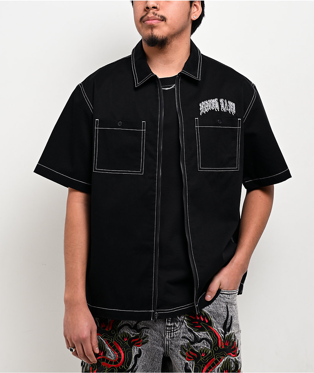 Ninth Hall Salvation Black Boxy Work Shirt