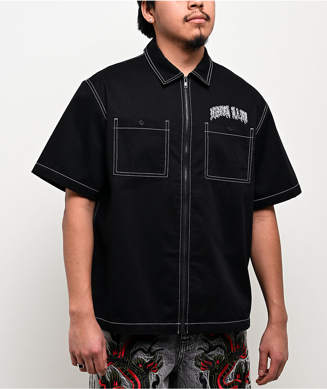 Ninth Hall Salvation Black Boxy Work Shirt