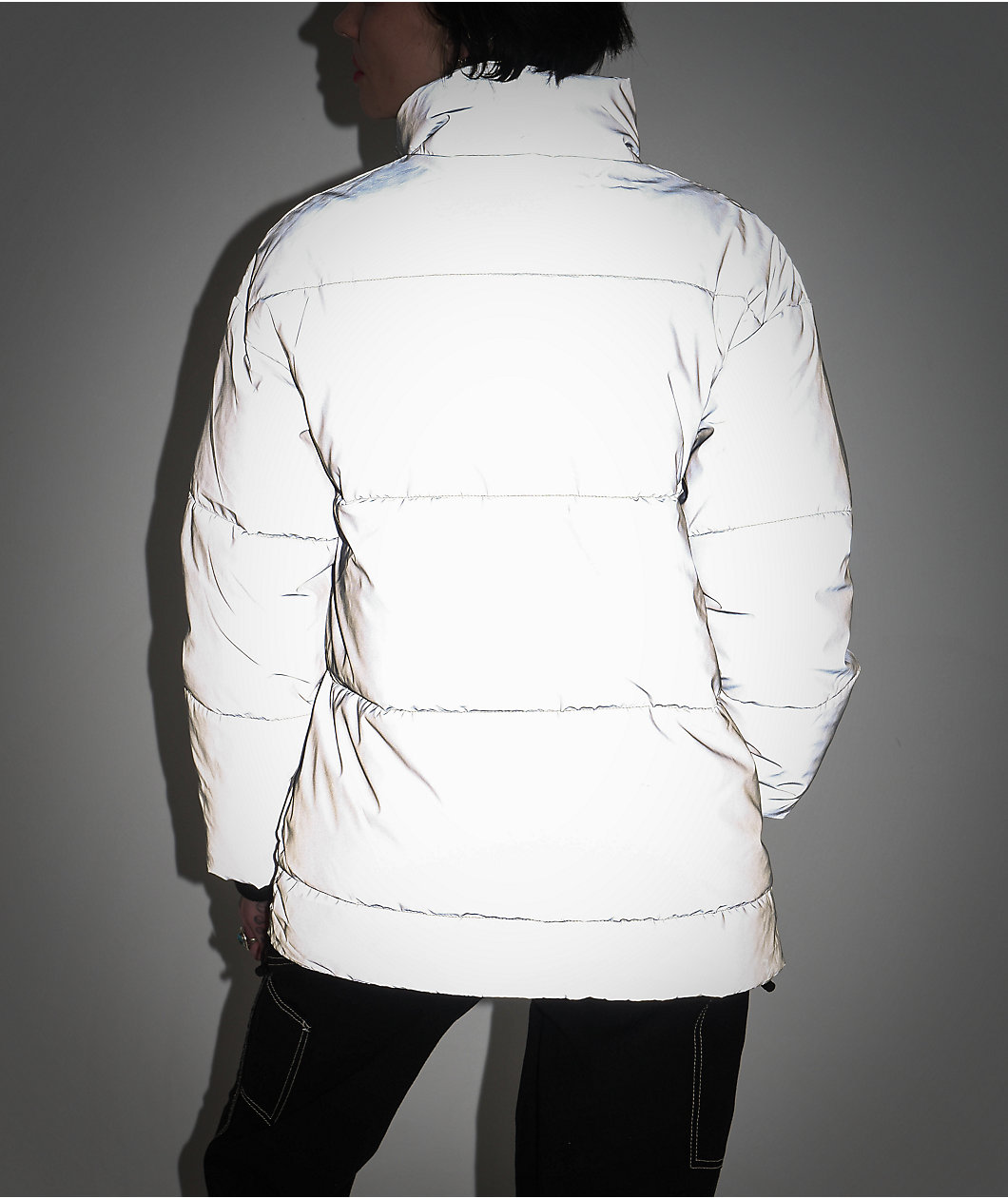 Ninth Hall Shae Reflective Silver Puffer Jacket