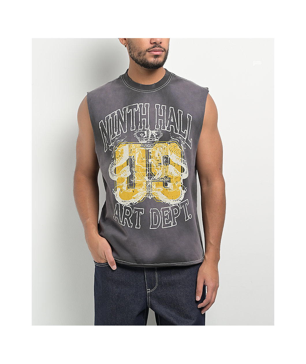 Ninth Hall Shipwreck Black Wash Tank Top