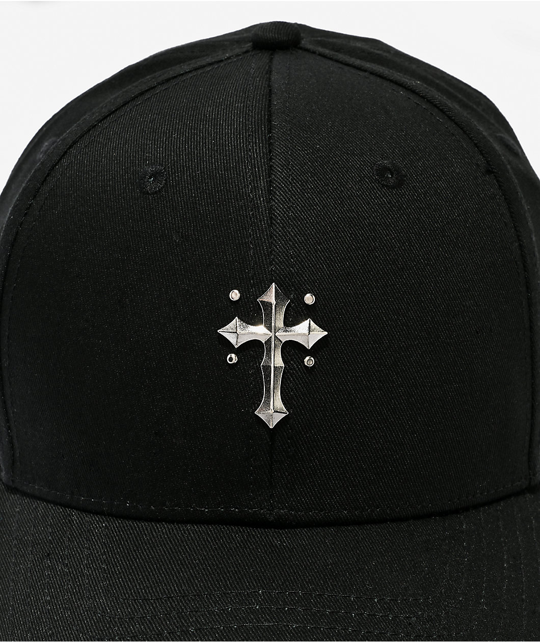 Ninth Hall Simple Cross Black Snapback Hat