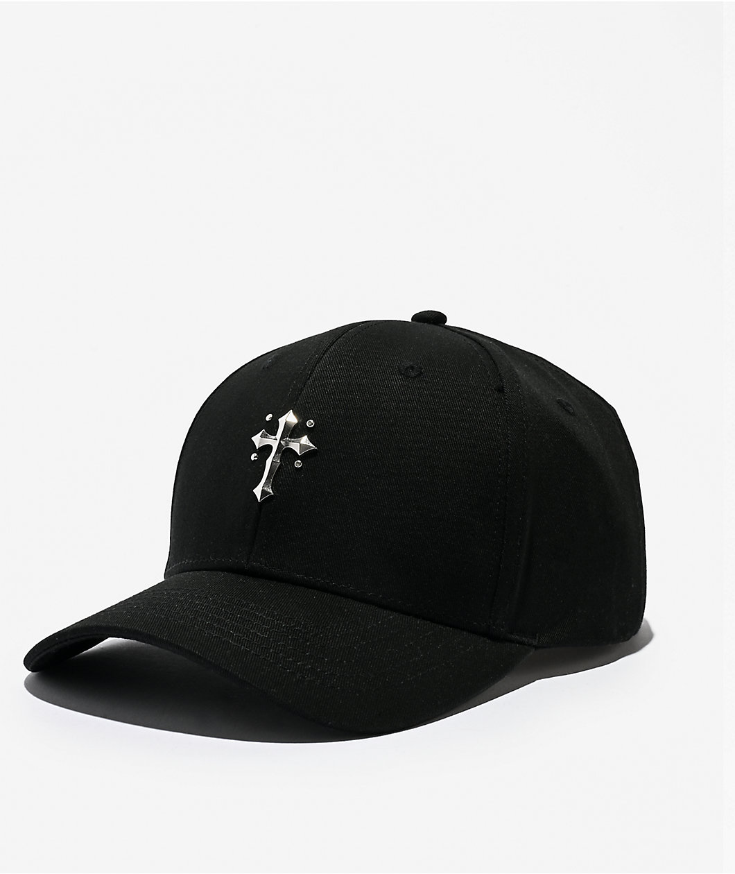 Ninth Hall Simple Cross Black Snapback Hat