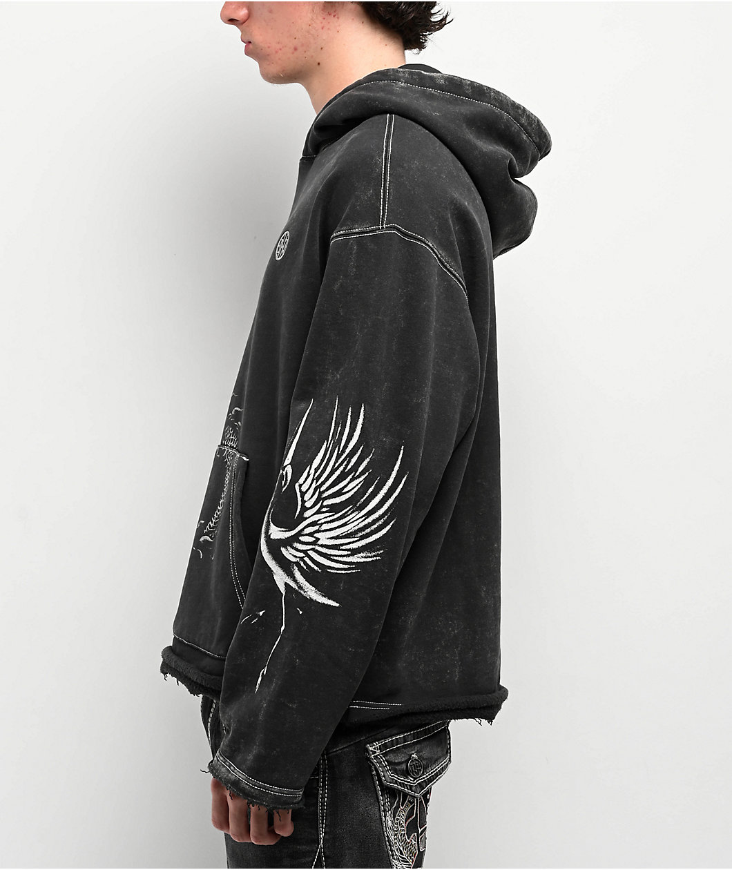 Ninth Hall Speak Easy Washed Black Hoodie