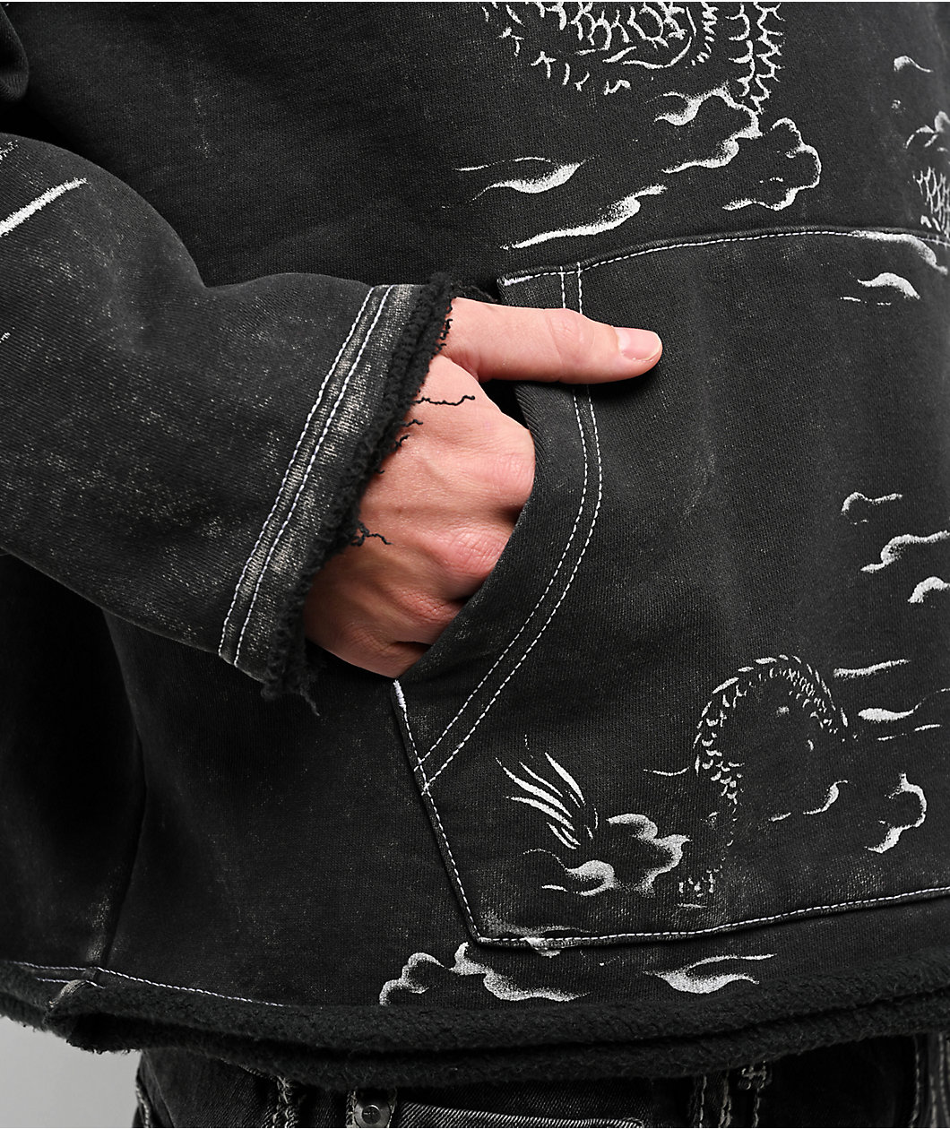 Ninth Hall Speak Easy Washed Black Hoodie
