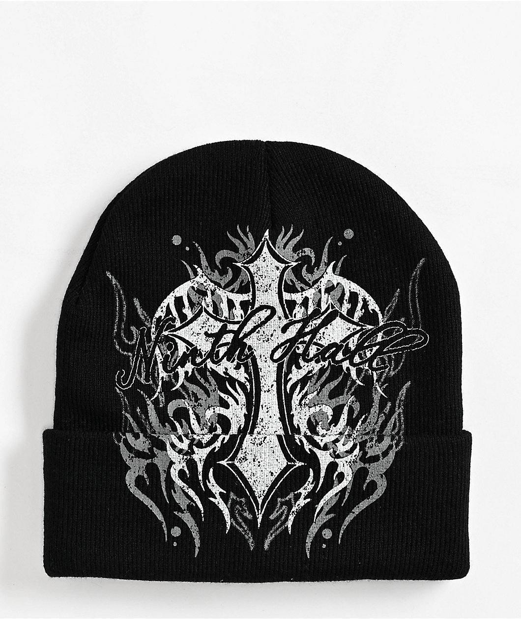 Ninth Hall Stone Rose Black Beanie