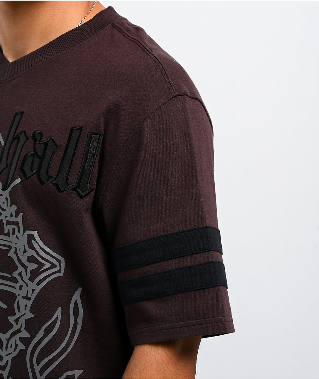 Ninth Hall Street Team Jersey Brown V-Neck T-Shirt