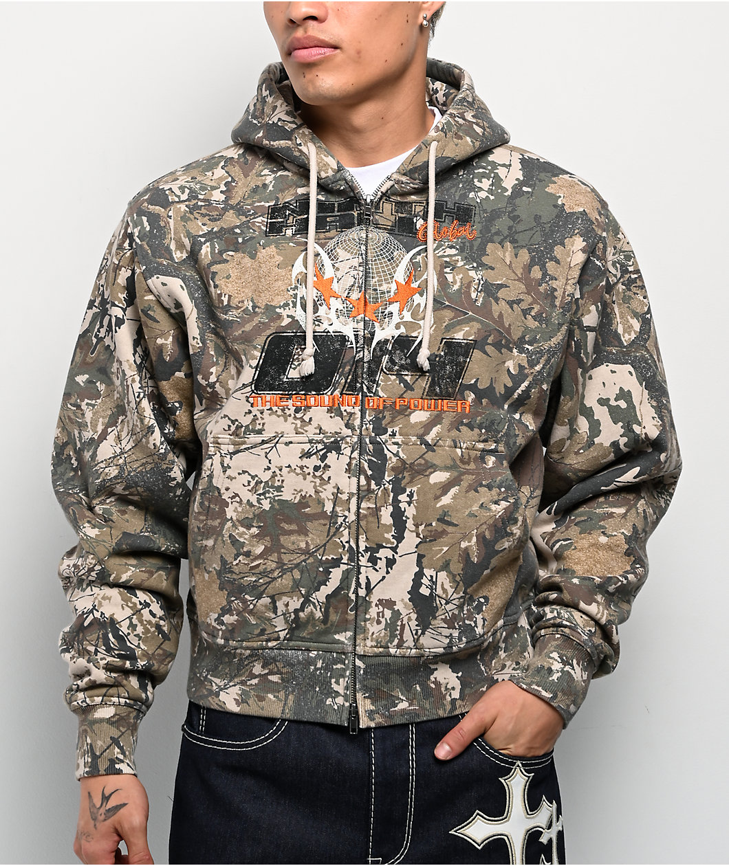 Ninth Hall Swamp Smoke Camo Zip Hoodie