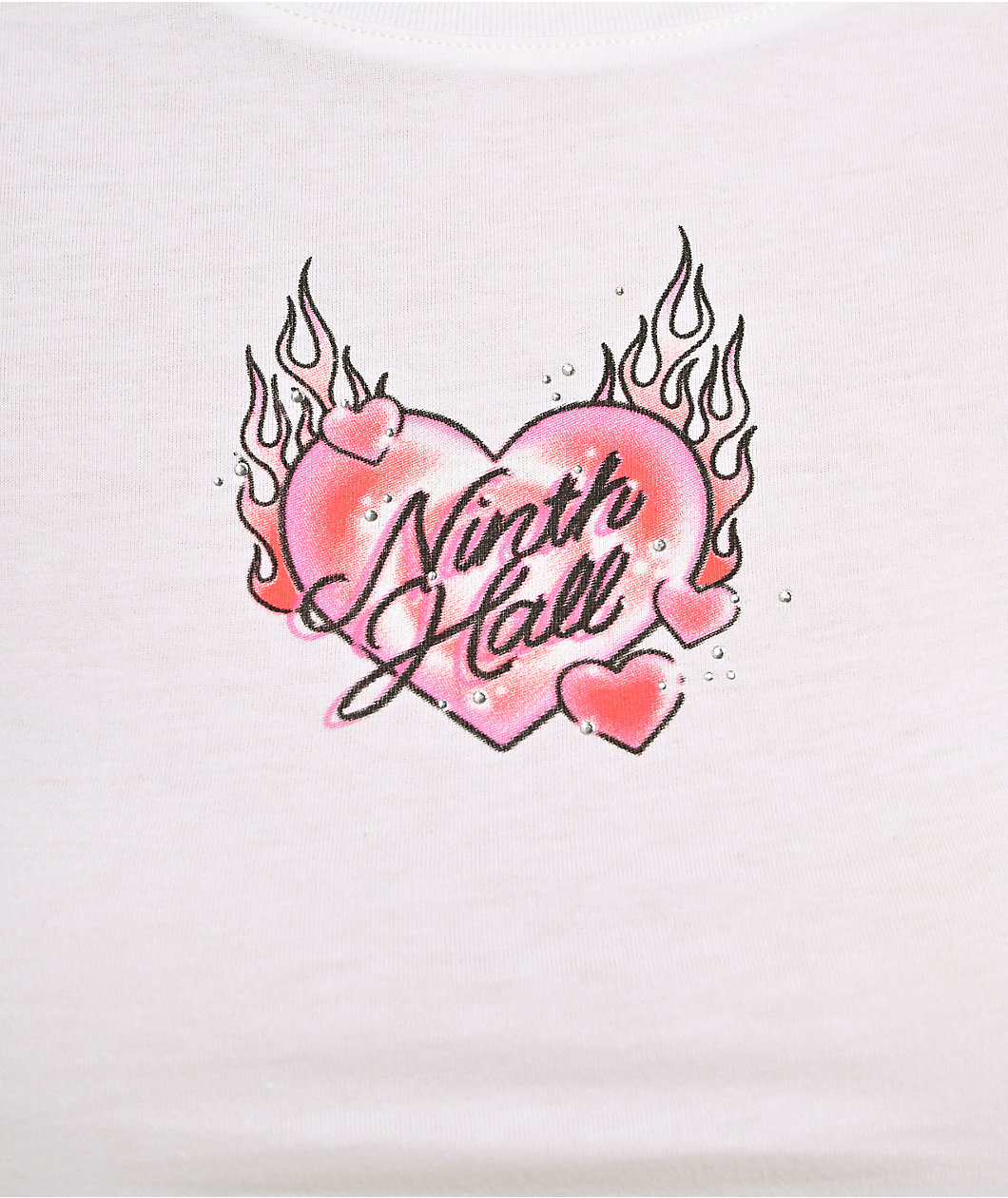 Ninth Hall Tiger Heart White Crop T-Shirt