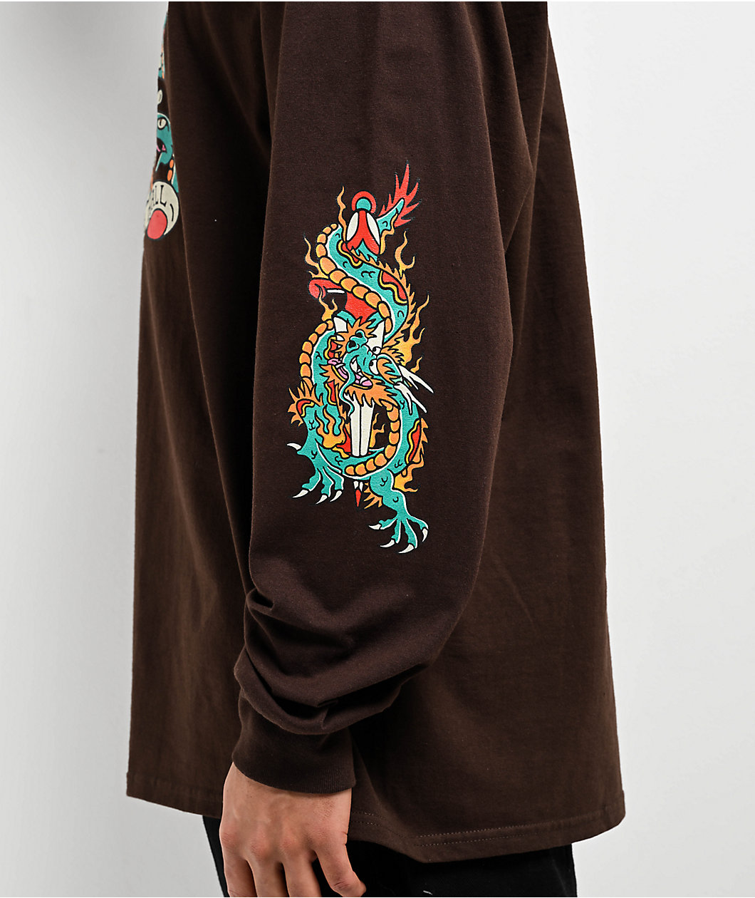 Ninth Hall Trad Tatts Brown Long Sleeve T-Shirt