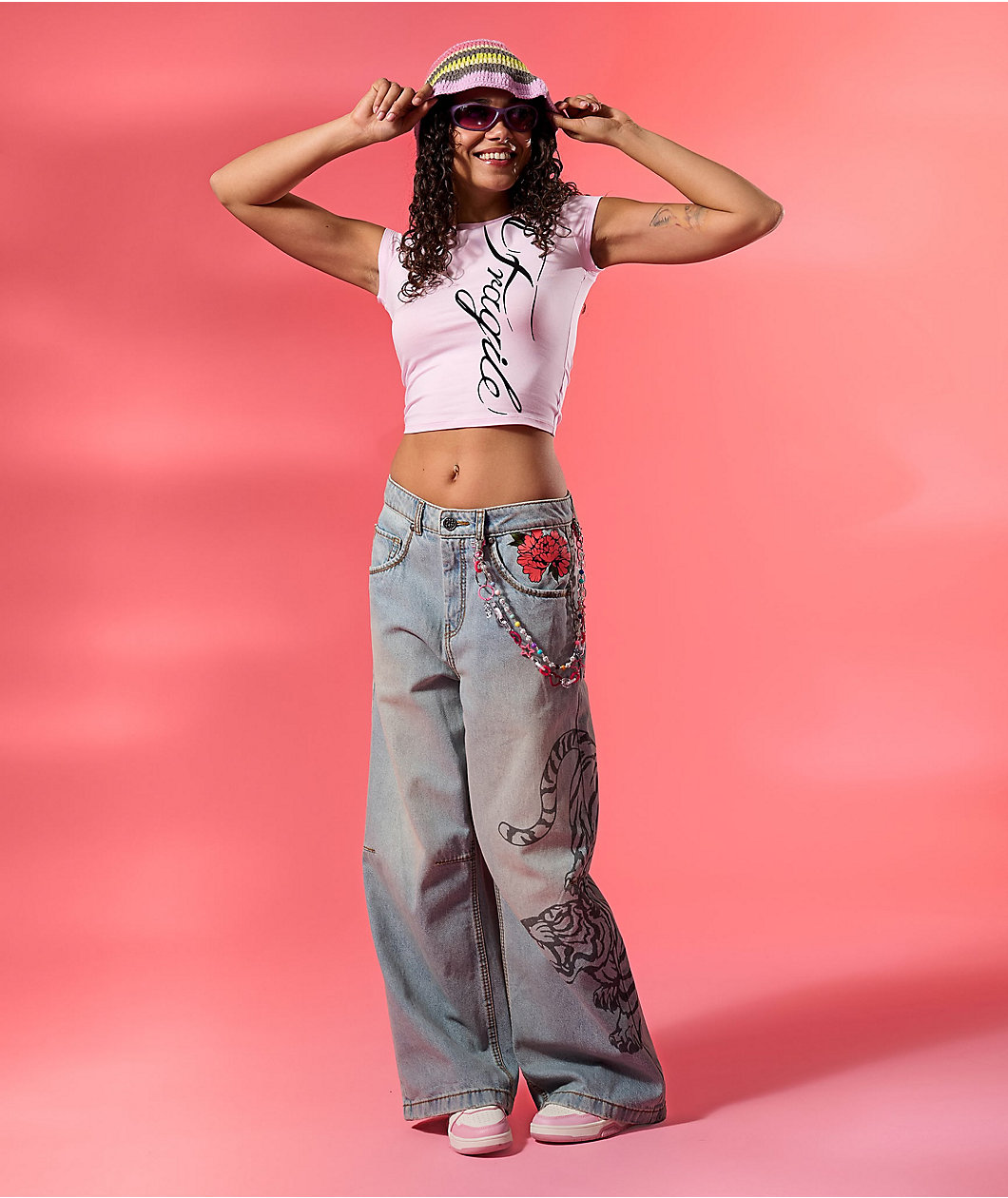 Ninth Hall Trina Growl Wide Leg Blue Wash Jeans