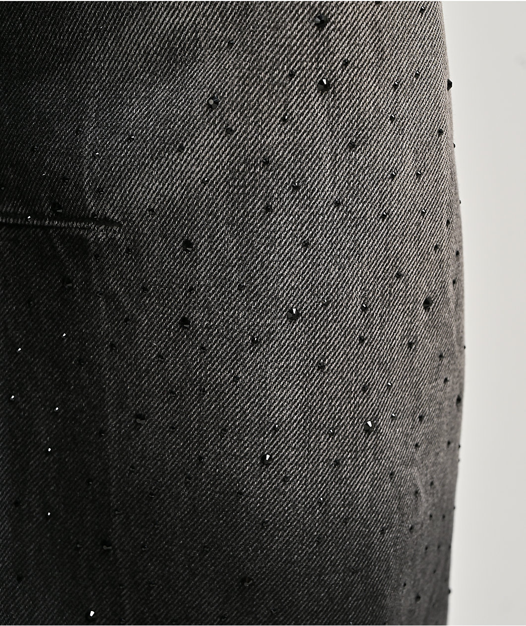 Ninth Hall Trina Rhinestone Black Wash Wide Leg Jeans