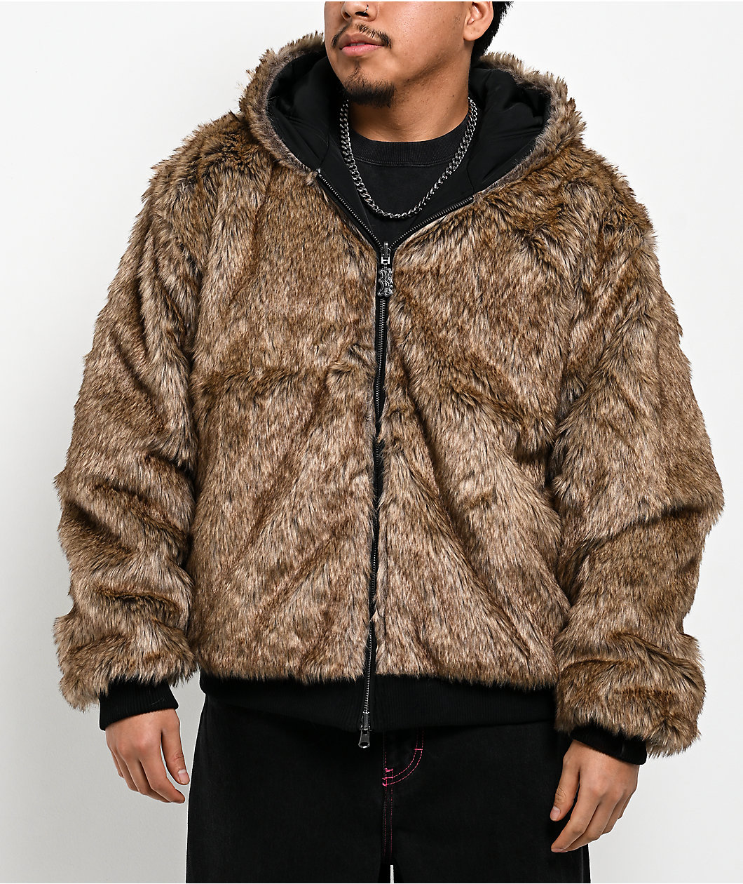 Ninth Hall Trip Black & Faux Fur Reversible Jacket
