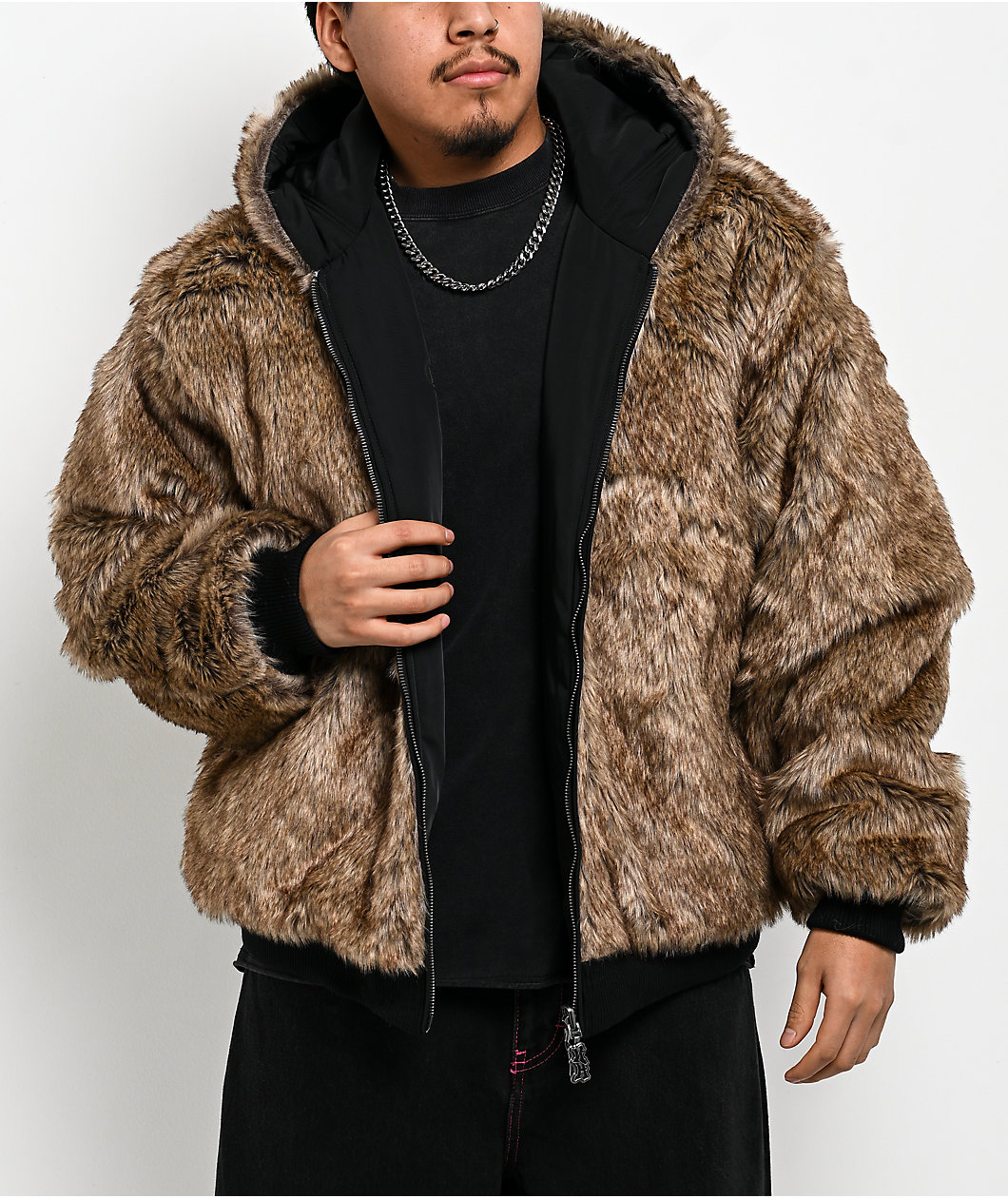 Ninth Hall Trip Black & Faux Fur Reversible Jacket at Hamilton