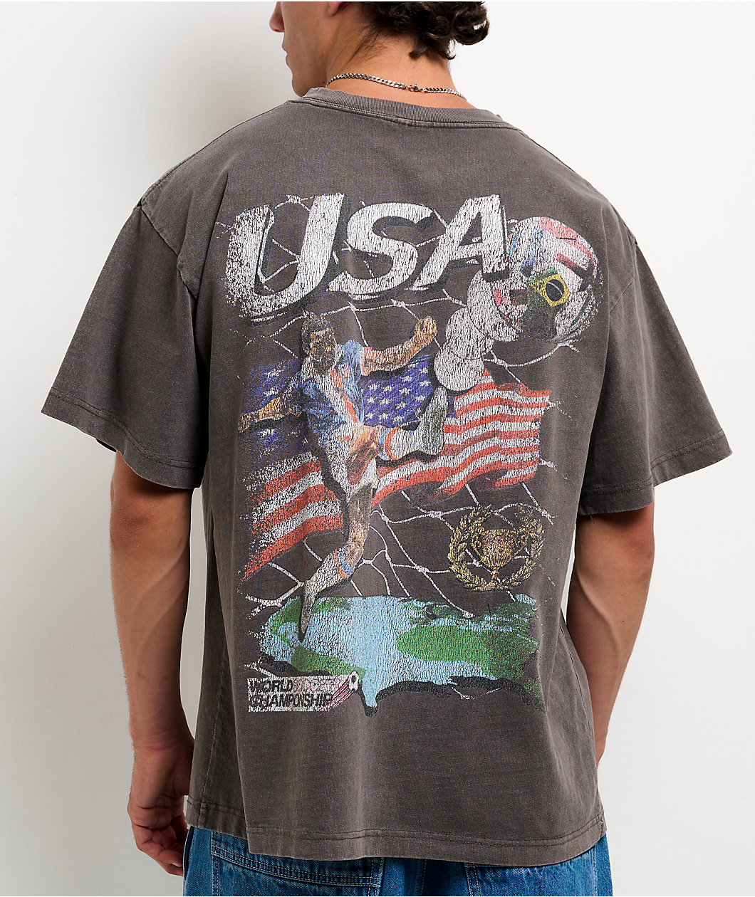 Ninth Hall USA World Soccer Championship Vintage Grey T-Shirt
