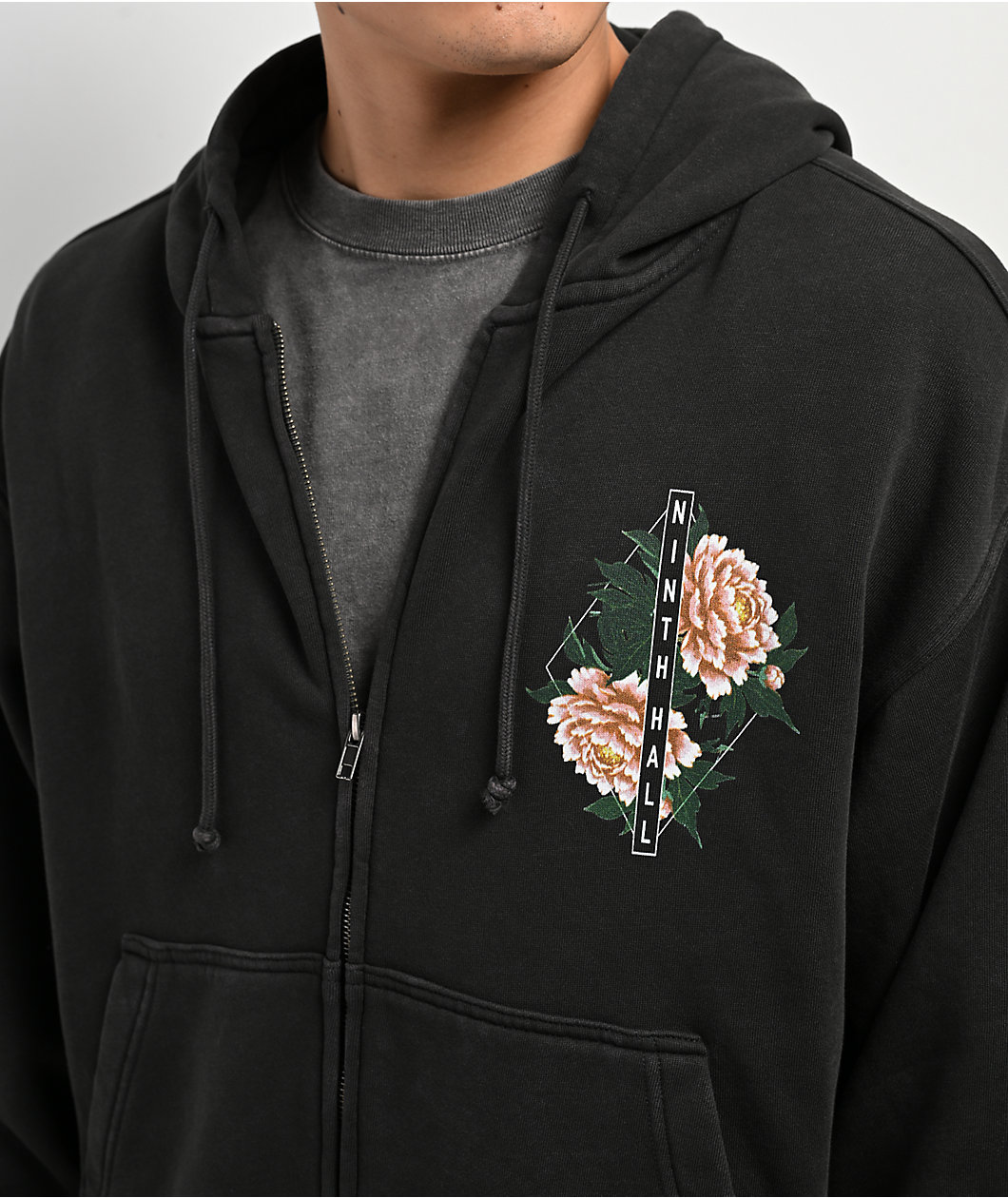 Ninth Hall Venom Black Wash Zip Hoodie