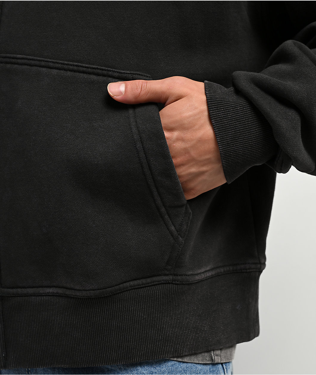 Ninth Hall Venom Black Wash Zip Hoodie