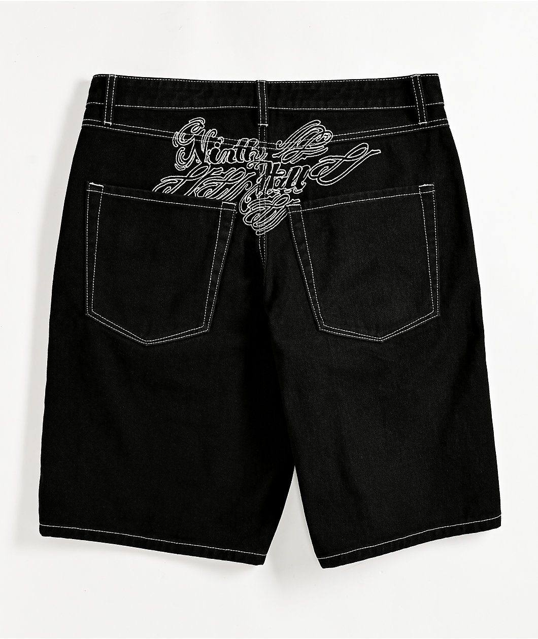 Ninth Hall Waylay Black Raw Denim Shorts