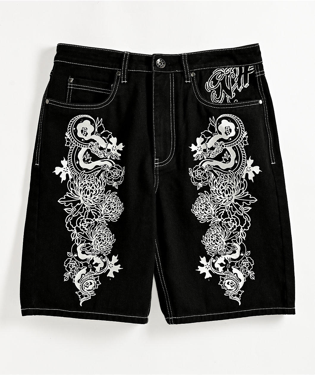 Ninth Hall Waylay Black Raw Denim Shorts