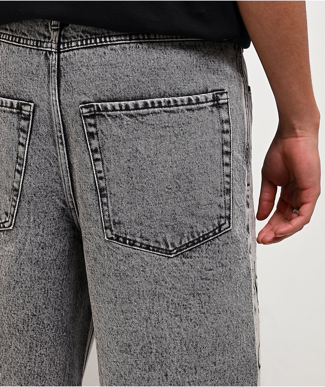 Ninth Hall Waylay Dragon Grey Wash Denim Shorts