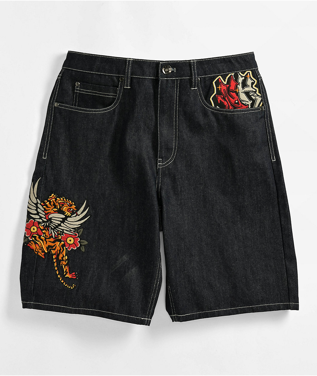 Ninth Hall Waylay Indigo Raw Denim Shorts