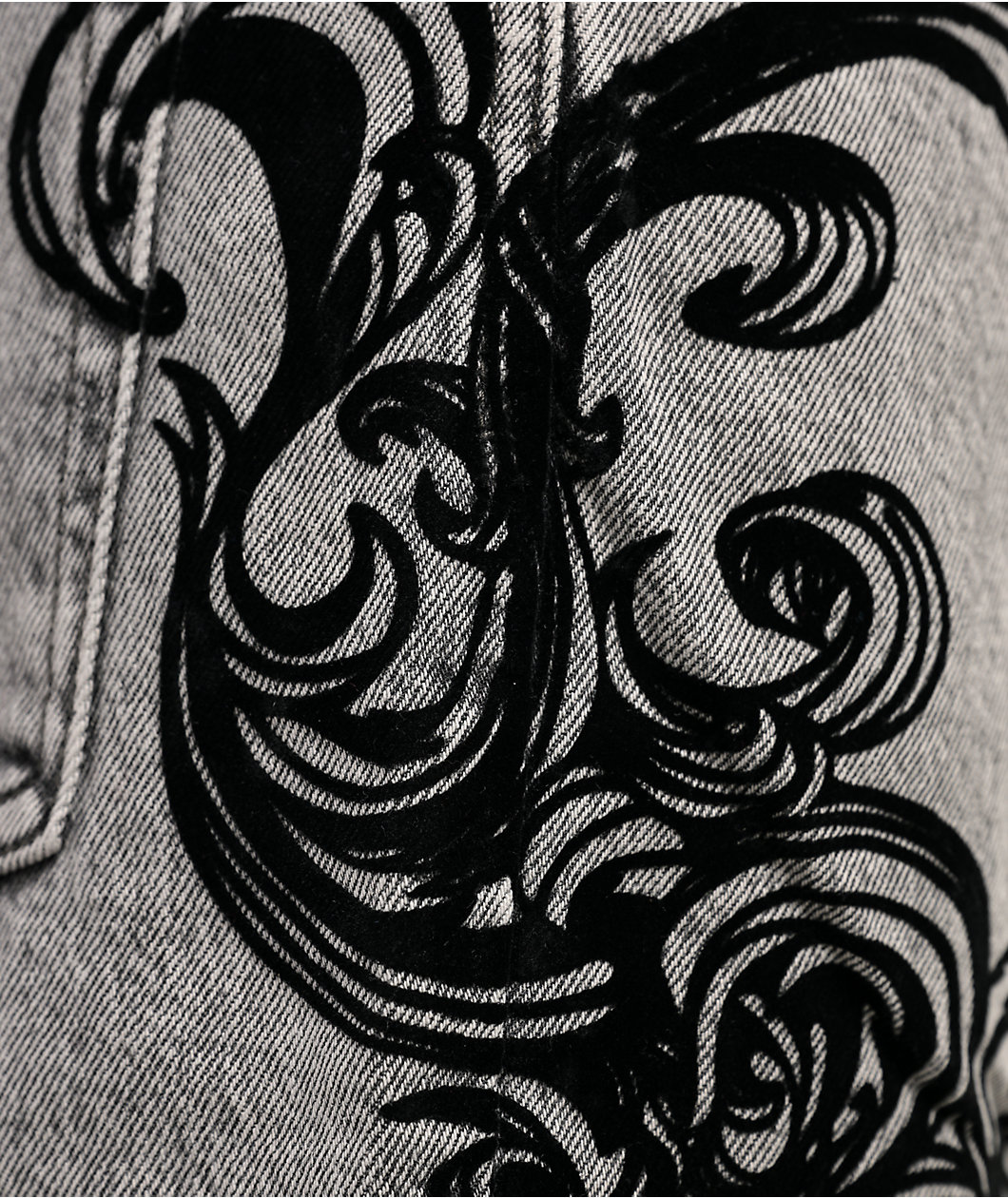 Ninth Hall Waylay Tussle Grey Wash Denim Shorts