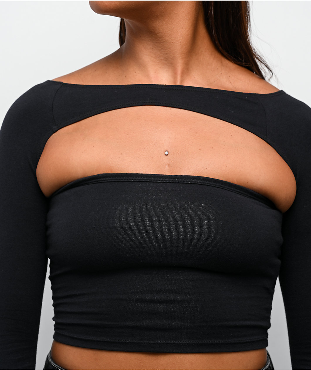 Ninth Hall Winona Bolero Black Shrug Tube Top Set