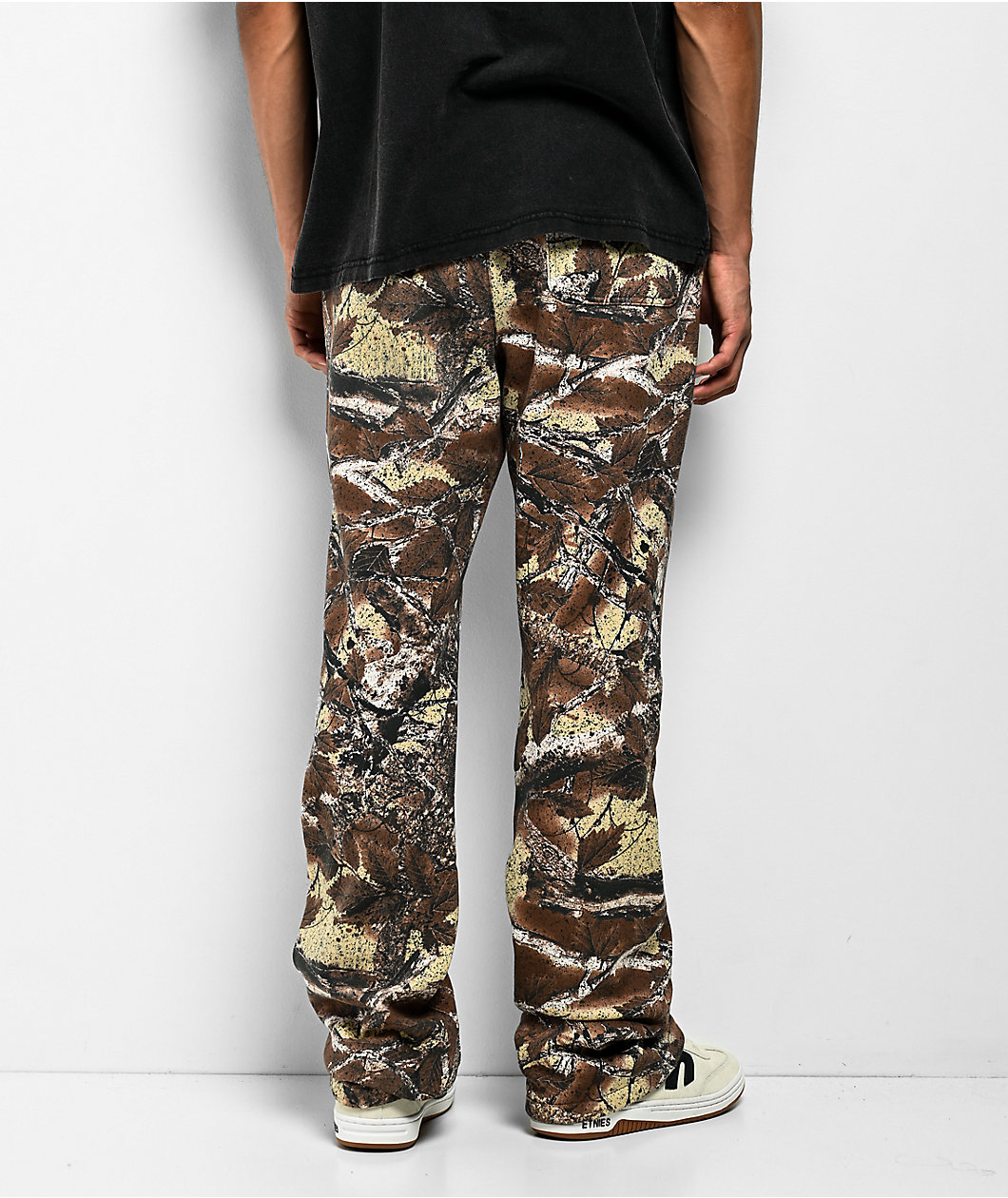 Ninth Hall Woodland Camo Stacked Flare Sweatpants