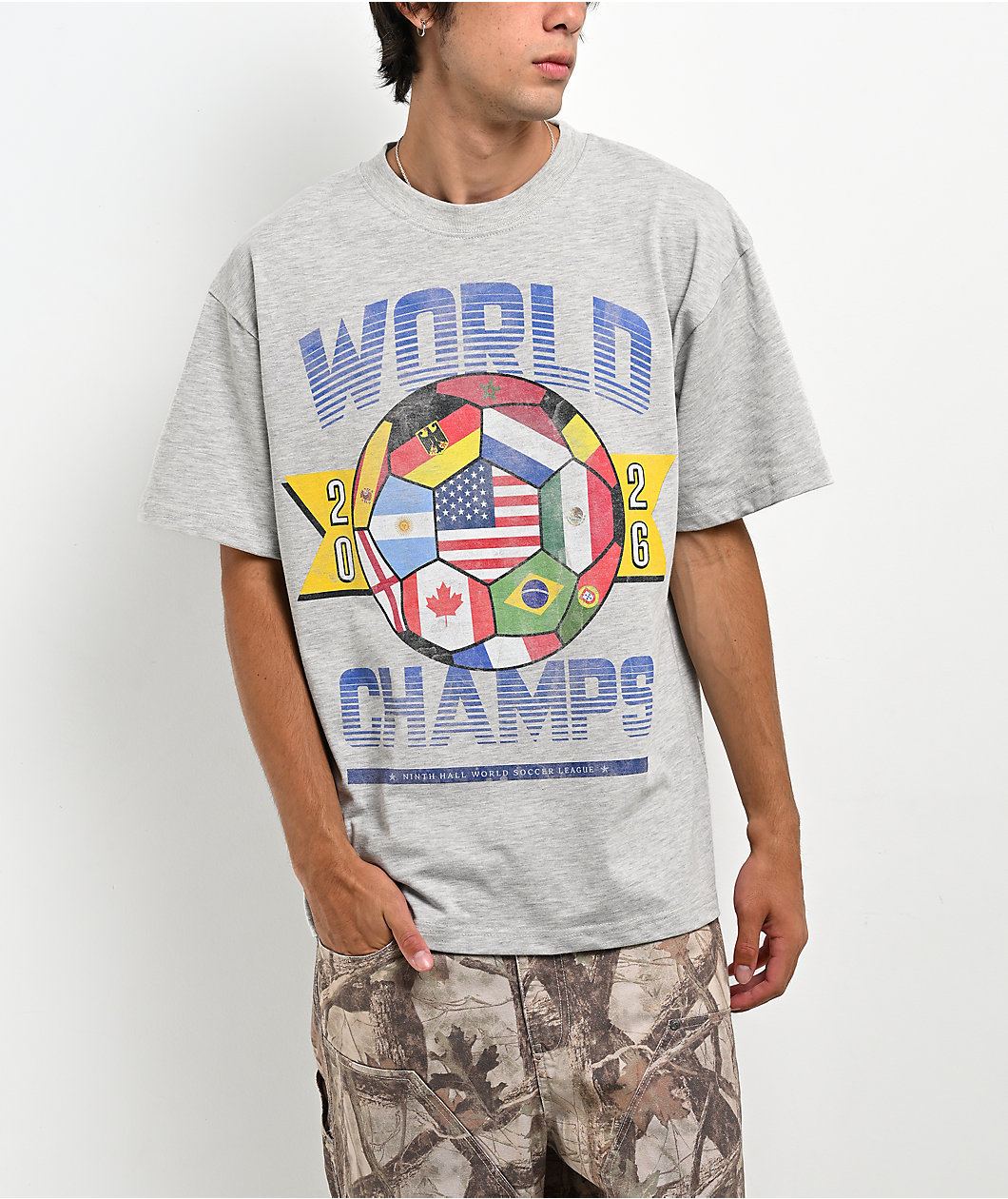 Ninth Hall World Champions Heather Grey Boxy T-Shirt