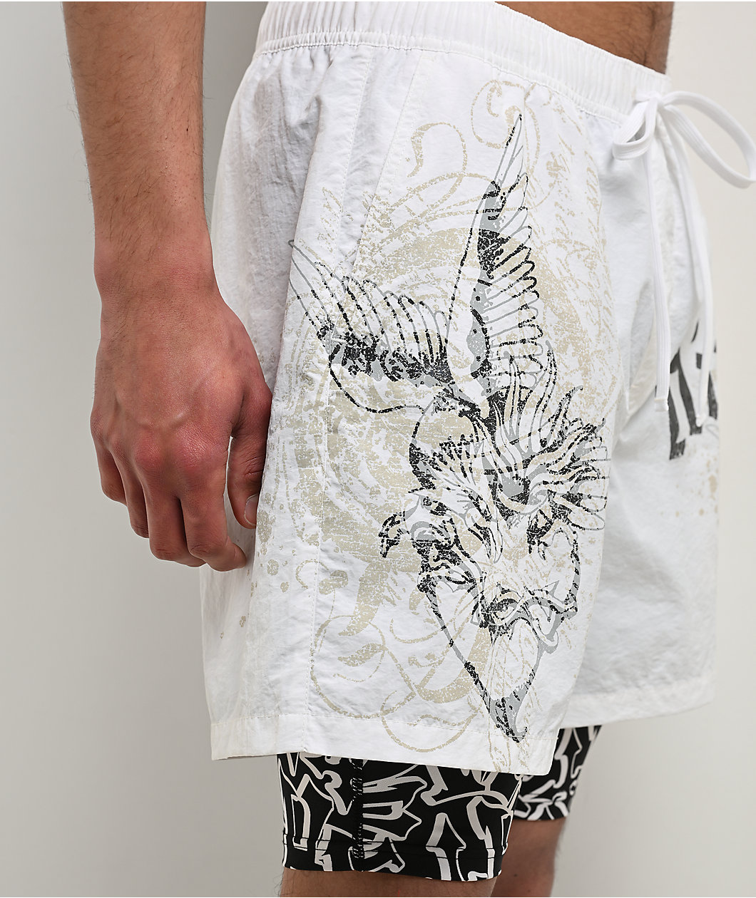 Ninth Hall Y2K Revival White Board Shorts