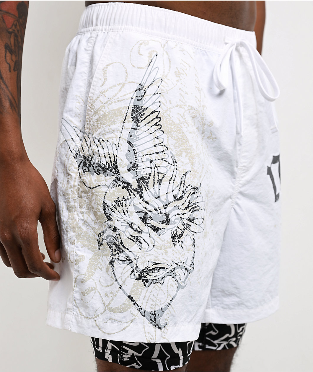 Ninth Hall Y2K Revival White Board Shorts