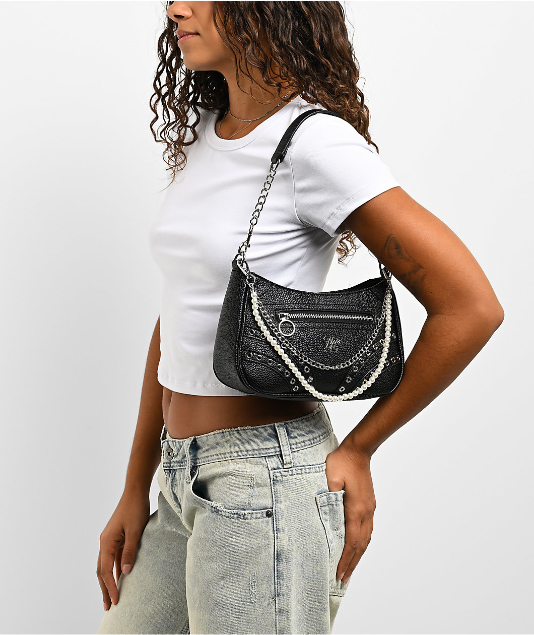 Ninth Hall Yuki Black Shoulder Bag